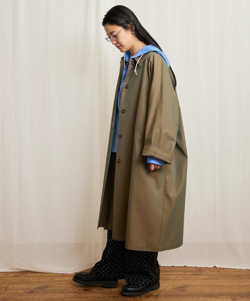fig London(フィグロンドン)の「Gabardine Phebe coat(ステンカラーコート・レディース・カーキ/ベージュ・FREE)」の12枚目の写真