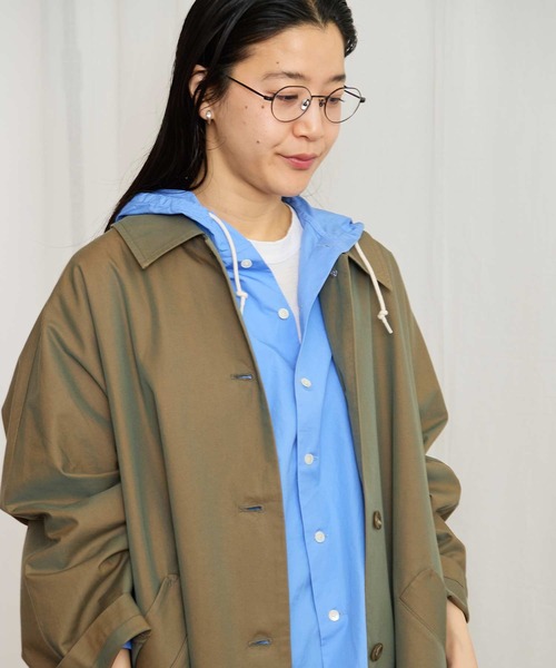 fig London(フィグロンドン)の「Gabardine Phebe coat(ステンカラーコート・レディース・カーキ/ベージュ・FREE)」の17枚目の写真