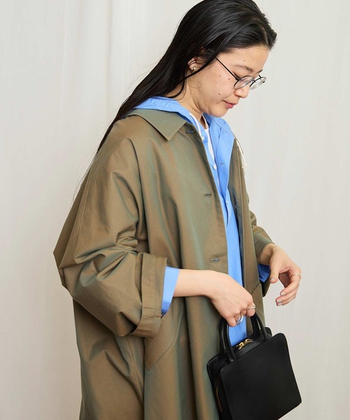 fig London(フィグロンドン)の「Gabardine Phebe coat(ステンカラーコート・レディース・カーキ/ベージュ・FREE)」の21枚目の写真