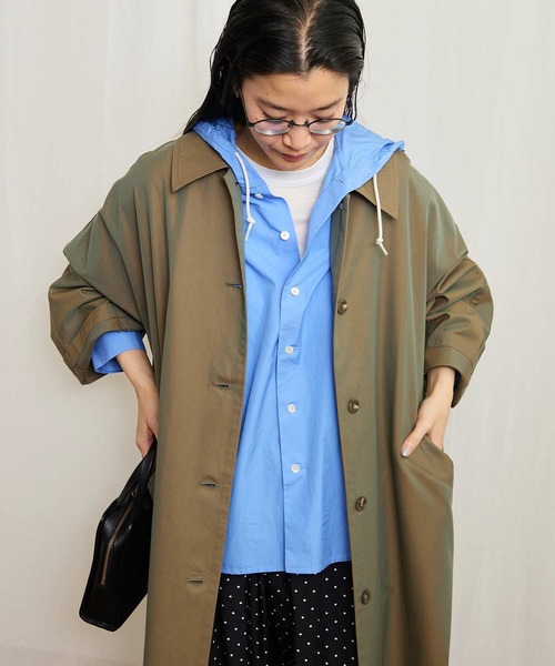 fig London(フィグロンドン)の「Gabardine Phebe coat(ステンカラーコート・レディース・カーキ/ベージュ・FREE)」の19枚目の写真
