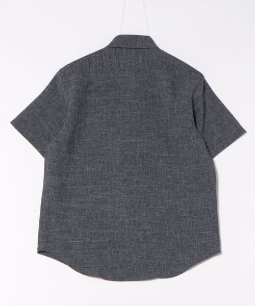 m.f.editorial（エムエフエディトリアル）の「【ウォッシャブル】m.f.エディトリアル メンズ TechLinen カッタウェイ 半袖シャツ（シャツ/ブラウス・メンズ・ライトグレー/ネイビー・MEDIUM/LARGE/X-LARGE）」の3枚目の写真