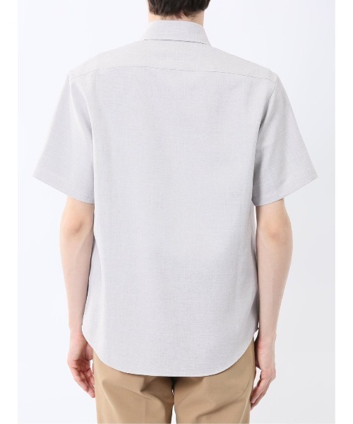 m.f.editorial（エムエフエディトリアル）の「【ウォッシャブル】m.f.エディトリアル メンズ TechLinen カッタウェイ 半袖シャツ（シャツ/ブラウス・メンズ・ライトグレー/ネイビー・MEDIUM/LARGE/X-LARGE）」の17枚目の写真