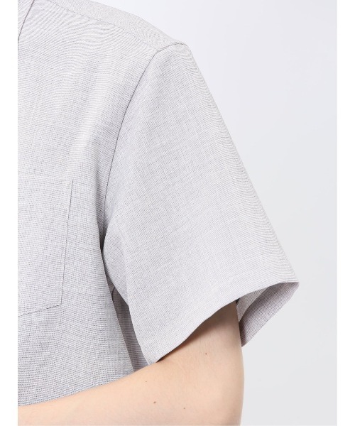 m.f.editorial（エムエフエディトリアル）の「【ウォッシャブル】m.f.エディトリアル メンズ TechLinen カッタウェイ 半袖シャツ（シャツ/ブラウス・メンズ・ライトグレー/ネイビー・MEDIUM/LARGE/X-LARGE）」の19枚目の写真