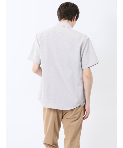 m.f.editorial（エムエフエディトリアル）の「【ウォッシャブル】m.f.エディトリアル メンズ TechLinen カッタウェイ 半袖シャツ（シャツ/ブラウス・メンズ・ライトグレー/ネイビー・MEDIUM/LARGE/X-LARGE）」の22枚目の写真