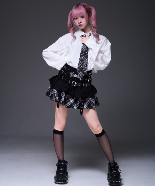 トラバストーキョー ベルト付きティアードフリルスカート TRAVAS TOKYO/トラバス トーキョー』ベルト付きティアードフリル