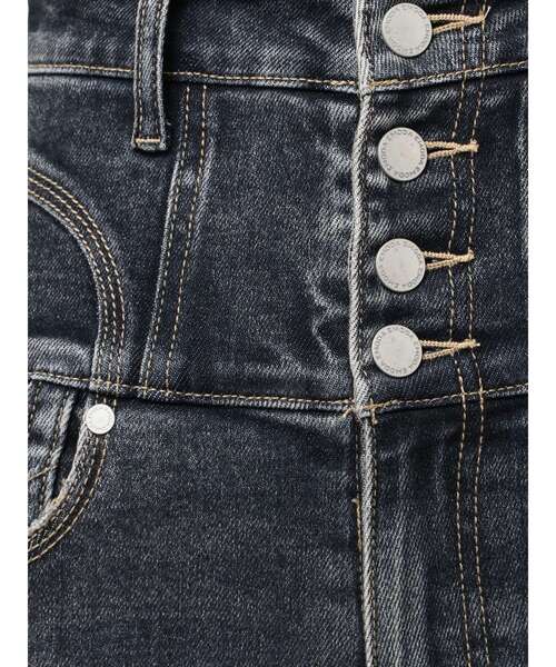 EMODA（エモダ）の「スーパーハイウエストフレアパギンス（デニムパンツ・レディース・ブルー/ブラック・MEDIUM/SMALL/X-SMALL）」の8枚目の写真