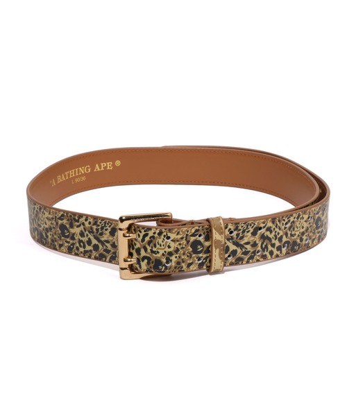 A BATHING APE カウレザー製バックルベルト A BATHING APE（アベイシングエイプ）の「COLOR CAMO BAPEEATHER