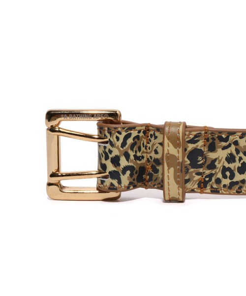 エイプ ABATHINGAPE BAPE 型押し レザーベルト Lサイズ Gold スワロフスキー BAPE 型押し レザー ベルト a bathing ape