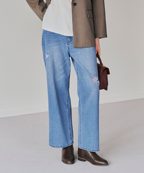 BEAMS HEART（ビームスハート）の「ダメージ ストレート デニム