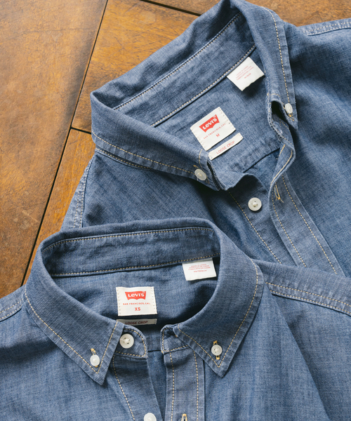 Spick & Span（スピックアンドスパン）の「Levi’s/リーバイス 別注SMU LS ZANDT CROPPED SHIRT（シャツ/ブラウス・レディース・ブルー・X-SMALL/MEDIUM）」の3枚目の写真