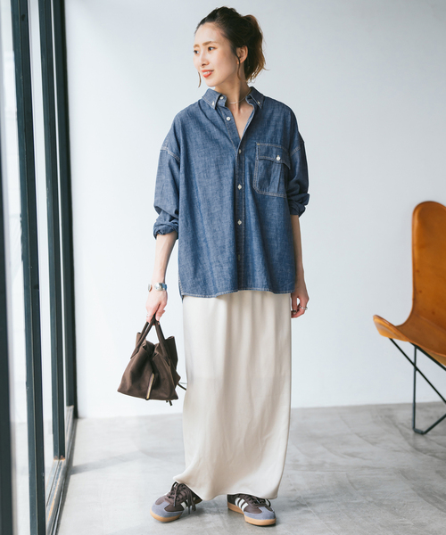 Spick & Span（スピックアンドスパン）の「Levi’s/リーバイス 別注SMU LS ZANDT CROPPED SHIRT（シャツ/ブラウス・レディース・ブルー・X-SMALL/MEDIUM）」の5枚目の写真