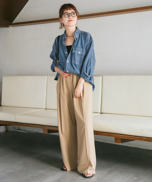 Spick & Span（スピックアンドスパン）の「Levi’s/リーバイス 別注SMU LS ZANDT CROPPED SHIRT（シャツ/ブラウス・レディース・ブルー・X-SMALL/MEDIUM）」の6枚目の写真