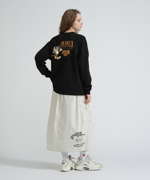 AVIREX（アヴィレックス）の「FLYING TIGERS T-SHIRT/フライングタイガーTシャツ（Tシャツ/カットソー・レディース・ブラック/ホワイト・F）」の5枚目の写真
