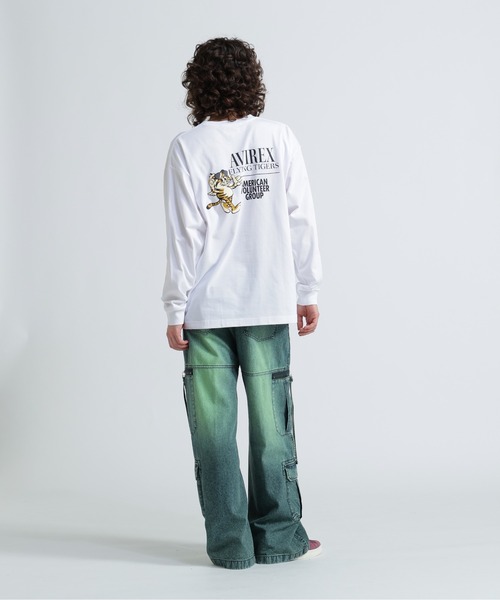 AVIREX（アヴィレックス）の「FLYING TIGERS T-SHIRT/フライングタイガーTシャツ（Tシャツ/カットソー・レディース・ブラック/ホワイト・F）」の10枚目の写真