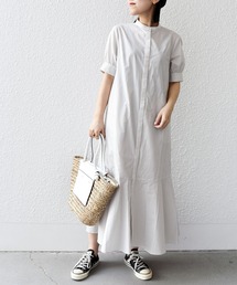 SHIPS.me（シップスミー）の「【ZOZO限定】SHIPS.me: ヘムフレアスタンドカラーシャツワンピース（ワンピース）」