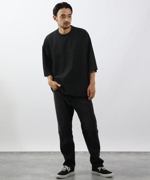 BAYFLOW（ベイフロー）の「【吸水速乾】ドライ鹿の子Tシャツ（Tシャツ/カットソー・メンズ・ブラック/オフホワイト/ブラウン・MEDIUM/LARGE）」の7枚目の写真