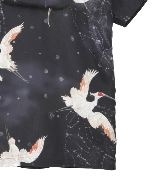 NIPOALOHA（ニポアロハ）の「【NIPOALOHA】"朱鷺-TOKI" SHORT SLEEVE SHIRT（シャツ/ブラウス・レディース・ブラック/レッド・MEDIUM/SMALL）」の13枚目の写真