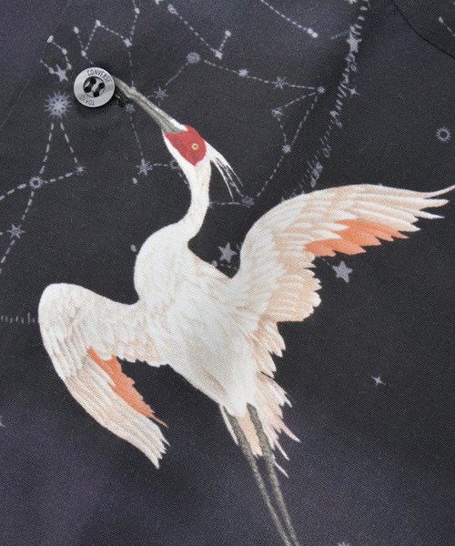 NIPOALOHA（ニポアロハ）の「【NIPOALOHA】"朱鷺-TOKI" SHORT SLEEVE SHIRT（シャツ/ブラウス・レディース・ブラック/レッド・MEDIUM/SMALL）」の14枚目の写真