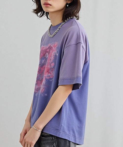 A'GEM/9 × .kom 『AQI』ラインストーングラデーションカラーT