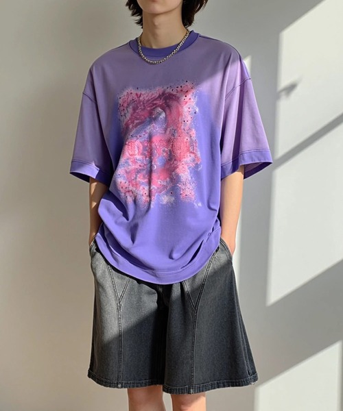 kolor トレーナー サイズ2 青 22aw クラッシュ アクティブオーバーサイズスウェット[CROSS＆STITCH SB2280