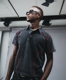 ANDER HUNK（アンダーハンク）の「Metal Button Stitch Design Polo / メタルボタンステッチデザインポロ（ポロシャツ）」
