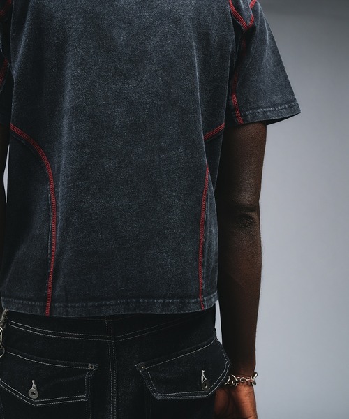 ANDER HUNK（アンダーハンク）の「Metal Button Stitch Design Polo / メタルボタンステッチデザインポロ（ポロシャツ・メンズ・ブラック/グレー・MEDIUM/LARGE）」の16枚目の写真