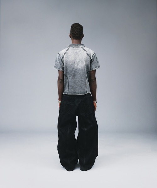 ANDER HUNK（アンダーハンク）の「Metal Button Stitch Design Polo / メタルボタンステッチデザインポロ（ポロシャツ・メンズ・ブラック/グレー・MEDIUM/LARGE）」の22枚目の写真