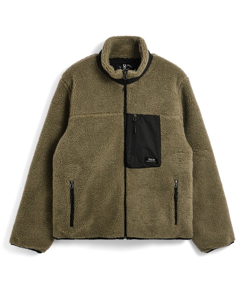 TAION（タイオン）の「【TAION(タイオン)】〈ユニセックス〉ノンダウン マウンテン ハイネックWジップ ボアジャケット（その他アウター・メンズ・ブラック×ブラック/ベージュ系3・L/M/S/XL）」の3枚目の写真