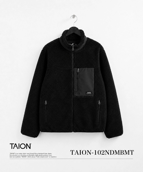 TAION（タイオン）の「【TAION(タイオン)】〈ユニセックス〉ノンダウン マウンテン ハイネックWジップ ボアジャケット（その他アウター・メンズ・ブラック×ブラック/ベージュ系3/ブラック・L/M/S/XL）」の6枚目の写真