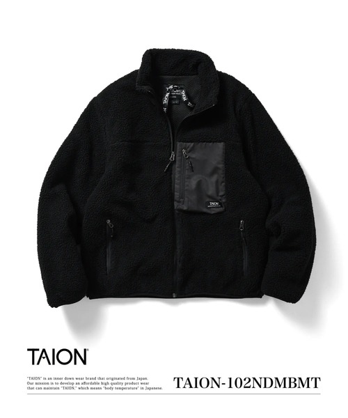 TAION（タイオン）の「【TAION(タイオン)】〈ユニセックス〉ノンダウン マウンテン ハイネックWジップ ボアジャケット（その他アウター・メンズ・ブラック×ブラック/ベージュ系3/ブラック・L/M/S/XL）」の5枚目の写真
