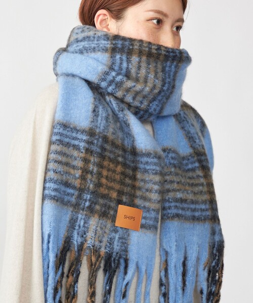 SHIPS(シップス)の「【WEB限定】SHIPS: ブークレ ボリューム マフラー (チェック)(マフラー・メンズ・ナチュラル/ブルー/ブラウン・ONE SIZE)」の11枚目の写真