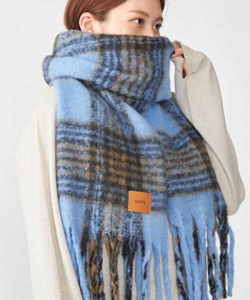 SHIPS(シップス)の「【WEB限定】SHIPS: ブークレ ボリューム マフラー (チェック)(マフラー・メンズ・ナチュラル/ブルー/ブラウン・ONE SIZE)」の12枚目の写真