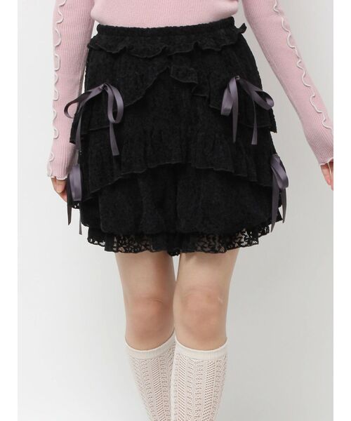 merry jenny（メリージェニー）の「シュガーフリルカボチャパンツ（その他パンツ・レディース・ブラック/アイボリー・FREE）」の4枚目の写真