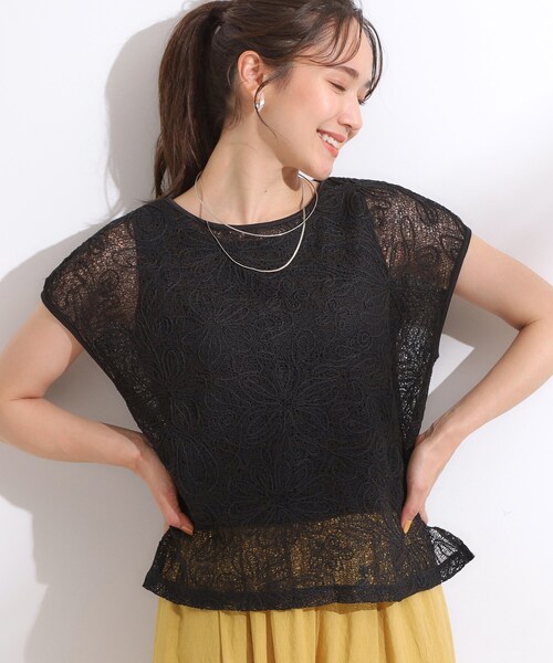 DRESKIP(ドレスキップ)の「【2点セット】刺繍レーストップス(その他トップス・レディース・ブラウン系その他/ブラック/アイボリー・04/03/02/01)」の2枚目の写真