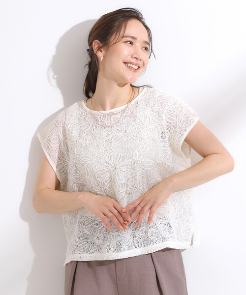 DRESKIP(ドレスキップ)の「【2点セット】刺繍レーストップス(その他トップス・レディース・ブラウン系その他/ブラック/アイボリー・04/03/02/01)」の4枚目の写真