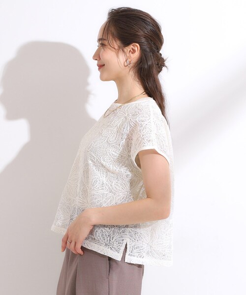 DRESKIP(ドレスキップ)の「【2点セット】刺繍レーストップス(その他トップス・レディース・ブラウン系その他/ブラック/アイボリー・04/03/02/01)」の5枚目の写真