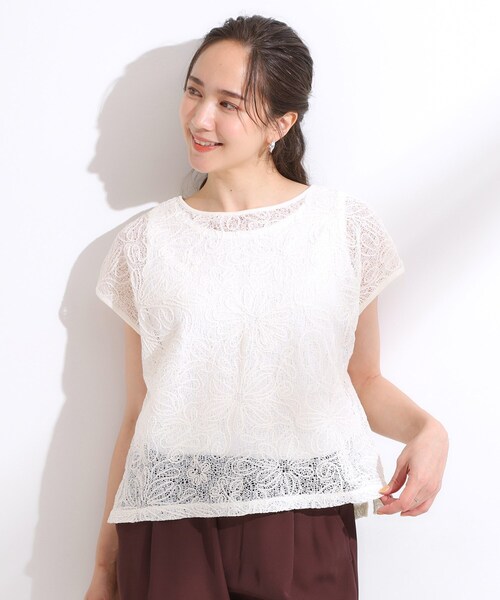 DRESKIP(ドレスキップ)の「【2点セット】刺繍レーストップス(その他トップス・レディース・ブラウン系その他/ブラック/アイボリー・04/03/02/01)」の7枚目の写真