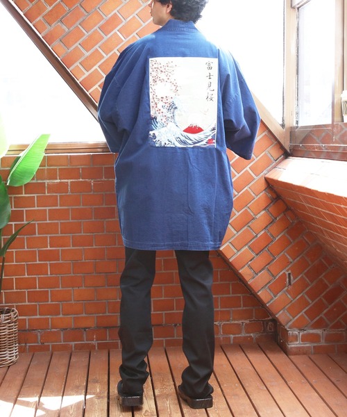 8(eight)(エイト)の「和柄刺繍デニム法被(浴衣・メンズ・ブラック/ネイビー/ブルー・FREE)」の9枚目の写真