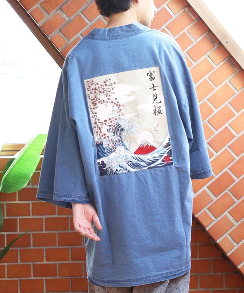 8(eight)(エイト)の「和柄刺繍デニム法被(浴衣・メンズ・ブラック/ネイビー/ブルー・FREE)」の11枚目の写真