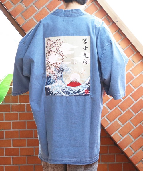 8(eight)(エイト)の「和柄刺繍デニム法被(浴衣・メンズ・ブラック/ネイビー/ブルー・FREE)」の12枚目の写真