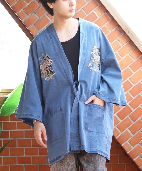 8(eight)(エイト)の「和柄刺繍デニム法被(浴衣・メンズ・ブラック/ネイビー/ブルー・FREE)」の13枚目の写真