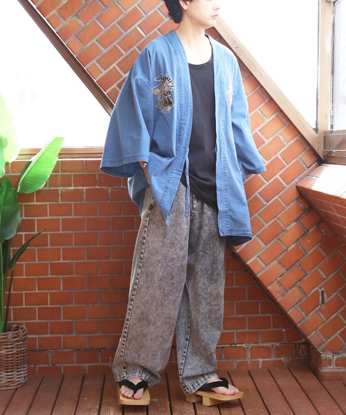 8(eight)(エイト)の「和柄刺繍デニム法被(浴衣・メンズ・ブラック/ネイビー/ブルー・FREE)」の15枚目の写真