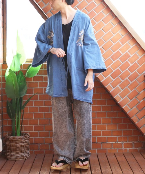 8(eight)(エイト)の「和柄刺繍デニム法被(浴衣・メンズ・ブラック/ネイビー/ブルー・FREE)」の17枚目の写真