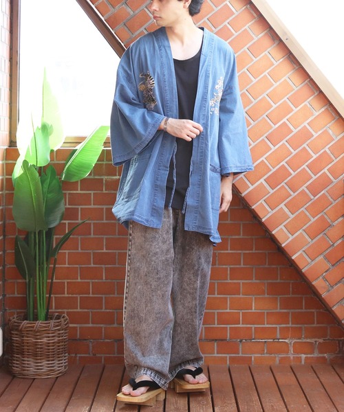 8(eight)(エイト)の「和柄刺繍デニム法被(浴衣・メンズ・ブラック/ネイビー/ブルー・FREE)」の18枚目の写真