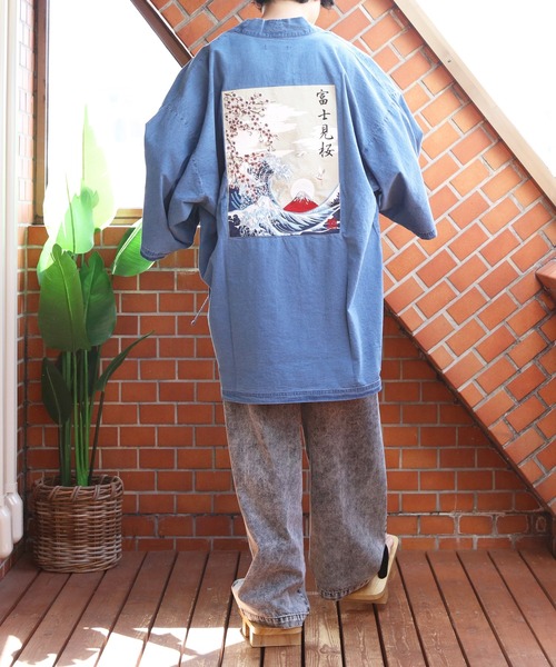 8(eight)(エイト)の「和柄刺繍デニム法被(浴衣・メンズ・ブラック/ネイビー/ブルー・FREE)」の19枚目の写真