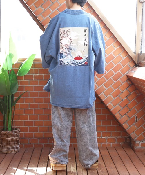 8(eight)(エイト)の「和柄刺繍デニム法被(浴衣・メンズ・ブラック/ネイビー/ブルー・FREE)」の20枚目の写真