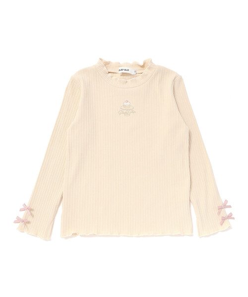 SLAP SLIP（スラップスリップ）の「フロントモチーフテレコTシャツ(80~130cm)（Tシャツ/カットソー・キッズ・ホワイト/グレー/ベージュ/ピンク・80ｃｍ/90cm/110cm/100cm/120cm）」の4枚目の写真