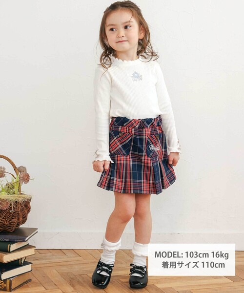 SLAP SLIP（スラップスリップ）の「フロントモチーフテレコTシャツ(80~130cm)（Tシャツ/カットソー・キッズ・ホワイト/グレー/ベージュ/ピンク・80ｃｍ/90cm/110cm/100cm/120cm）」の9枚目の写真