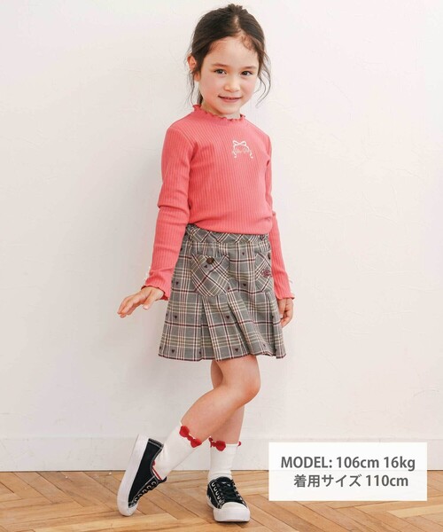 SLAP SLIP（スラップスリップ）の「フロントモチーフテレコTシャツ(80~130cm)（Tシャツ/カットソー・キッズ・ホワイト/グレー/ベージュ/ピンク・80ｃｍ/90cm/110cm/100cm/120cm）」の10枚目の写真