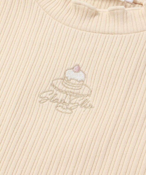 SLAP SLIP（スラップスリップ）の「フロントモチーフテレコTシャツ(80~130cm)（Tシャツ/カットソー・キッズ・ホワイト/グレー/ベージュ/ピンク・80ｃｍ/90cm/110cm/100cm/120cm）」の16枚目の写真